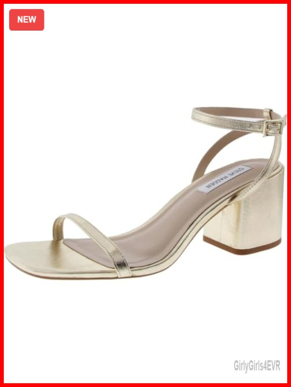Leather Block Heel Ankle Strap Sandal Wedding Evening